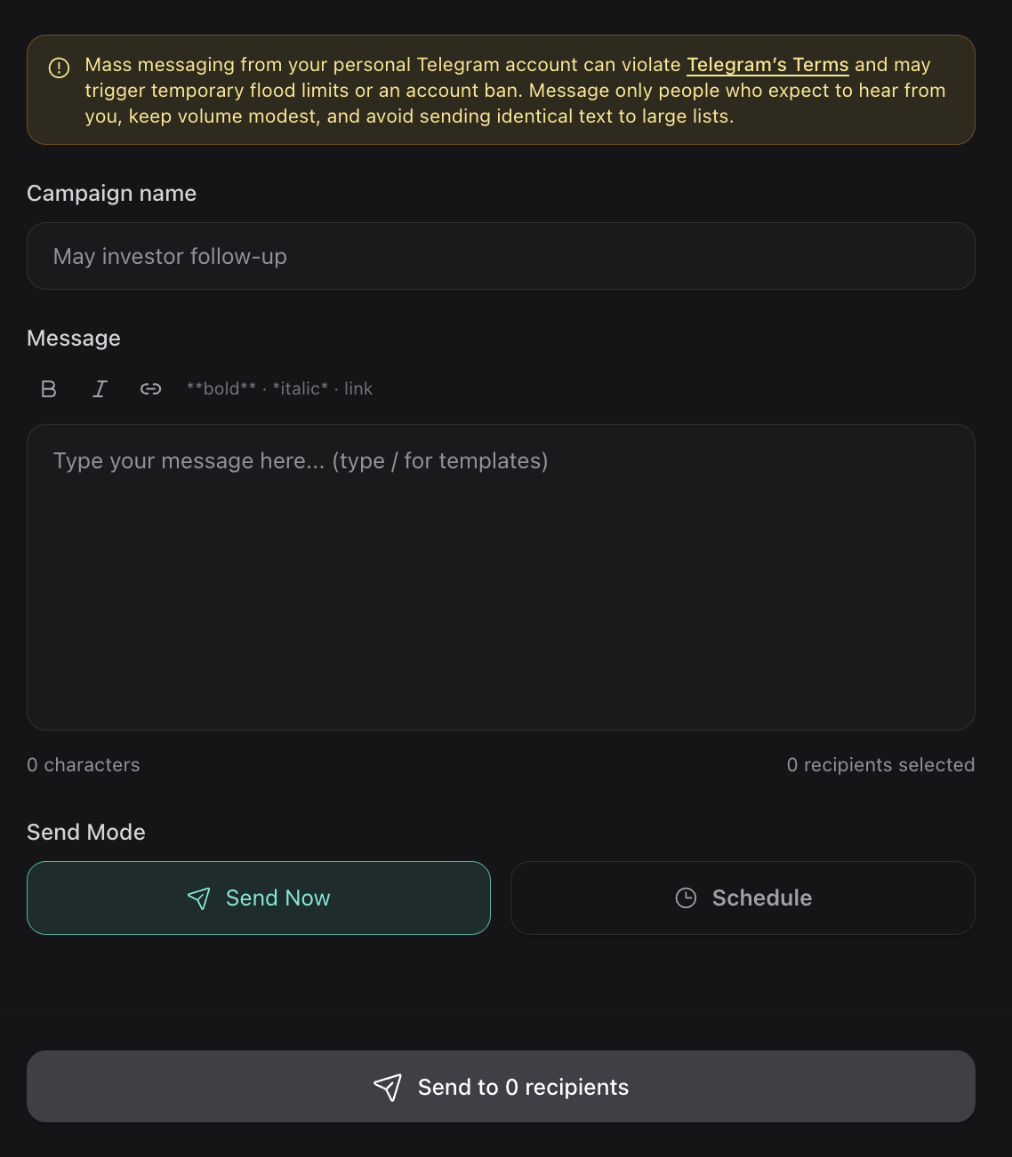 Write the message